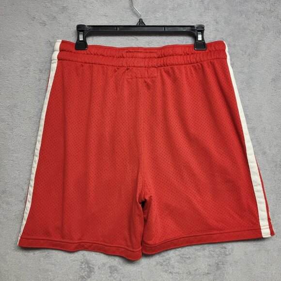 Abercrombie & Fitch Shorts Mens Medium Red Mesh Gym Athletic Basketball Y2K - Picture 2 of 10